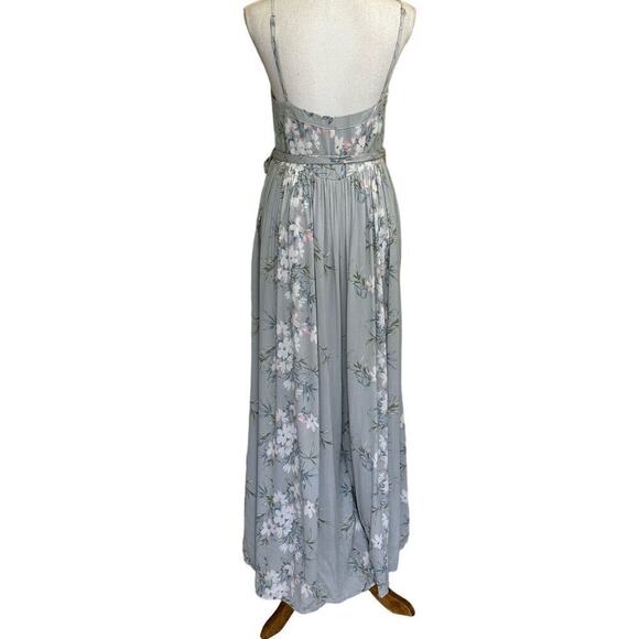 Saints+Secrets blue floral jumpsuit, small, wide leg, flowy, romantic, soft - Picture 3 of 6